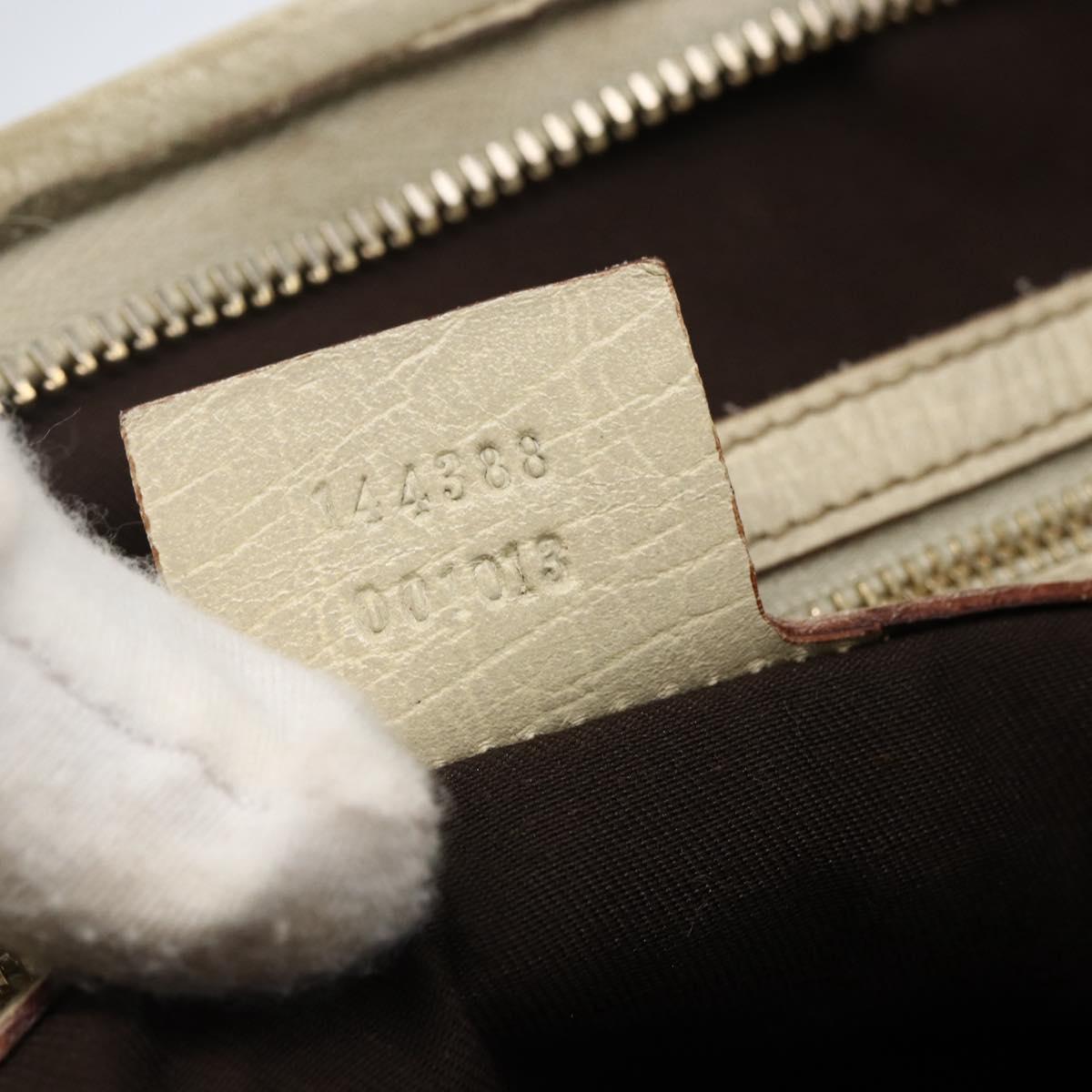 GUCCI GG Canvas Sherry Line Shoulder Bag Beige Gold 144388 Auth 163466