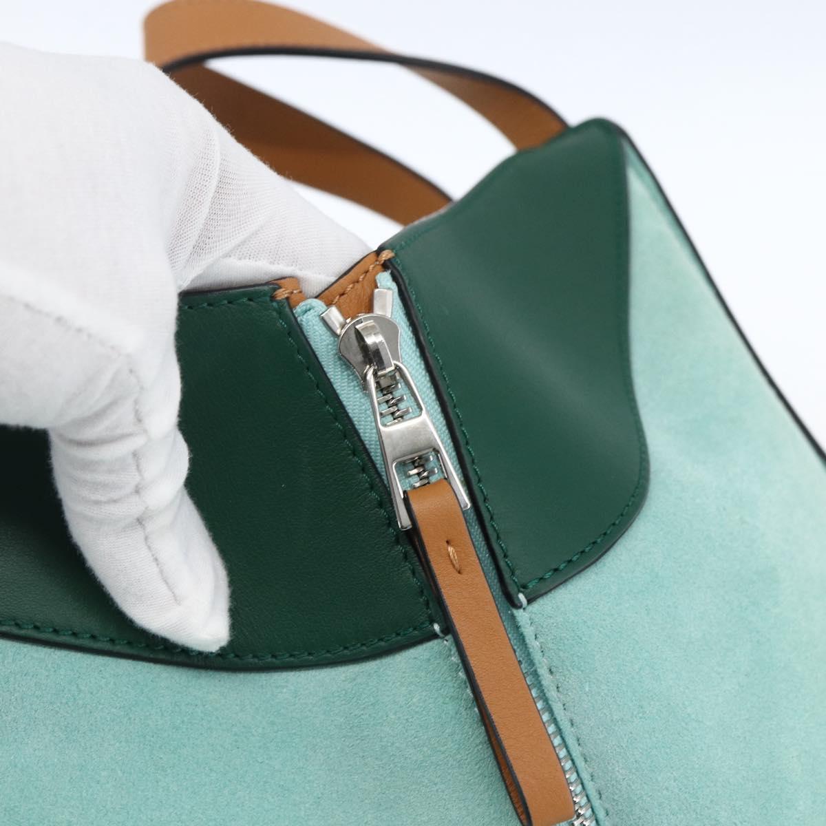 LOEWE Hammock Hand Bag Leather Light Blue Silver Auth 163467SAM