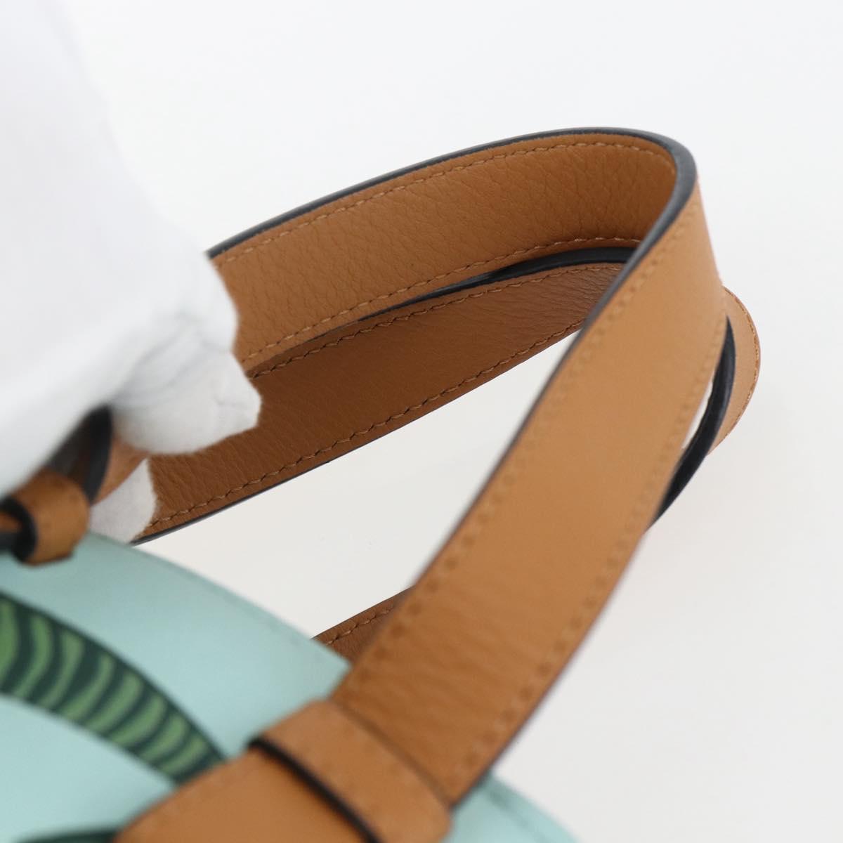 LOEWE Hammock Hand Bag Leather Light Blue Silver Auth 163467SAM
