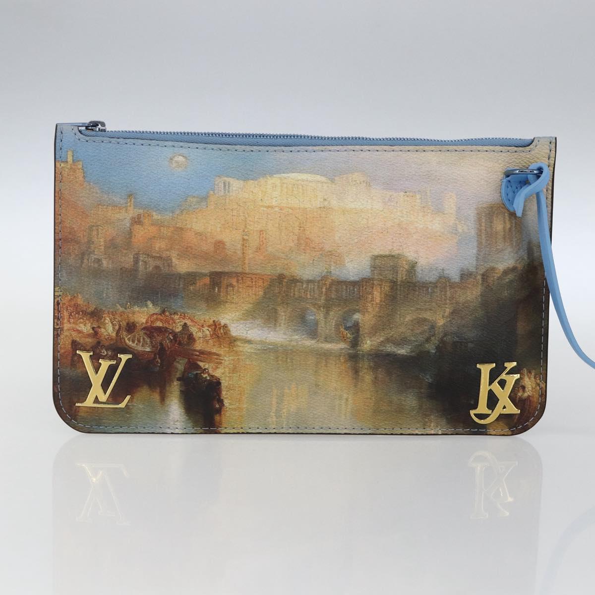 LOUIS VUITTON Masters Collection TURNER Neverfull MM Bag Blue LV Auth 163470SM