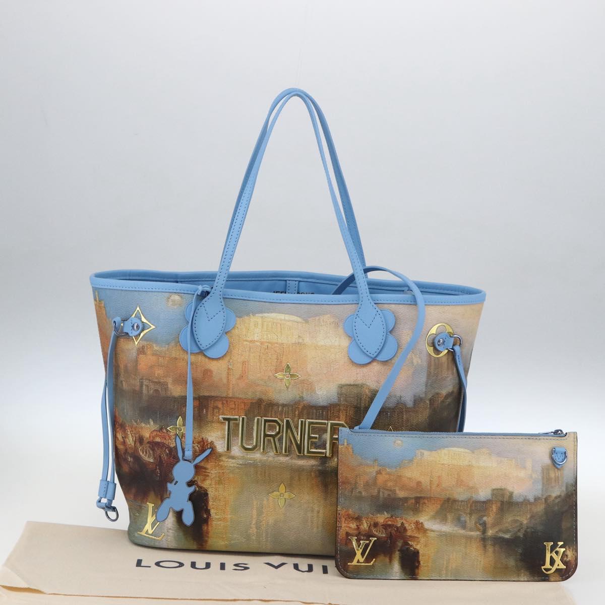 LOUIS VUITTON Masters Collection TURNER Neverfull MM Bag Blue LV Auth 163470SM