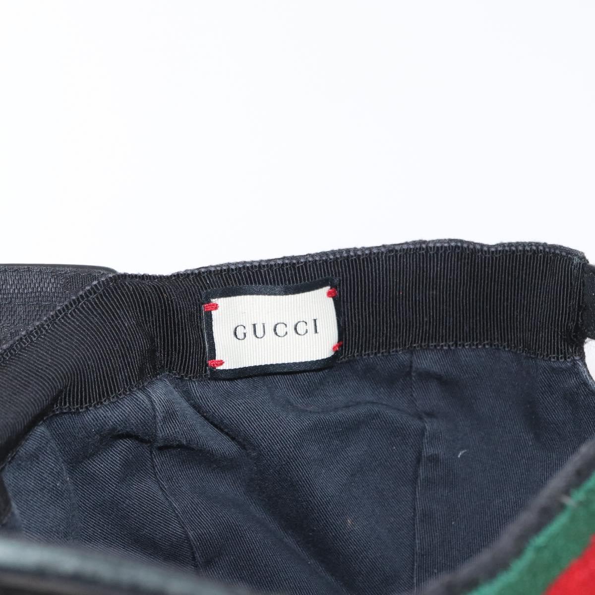 GUCCI GG Canvas Web Sherry Line Cap Black Red Green 200035 Auth 163480