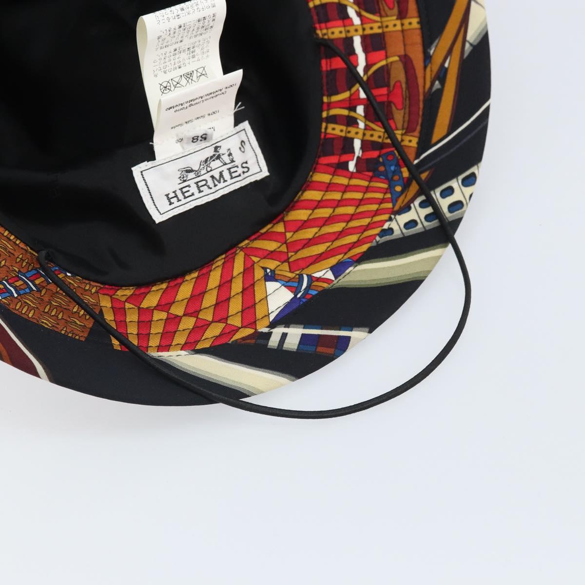HERMES Hat Silk Multicolor Auth 163485V