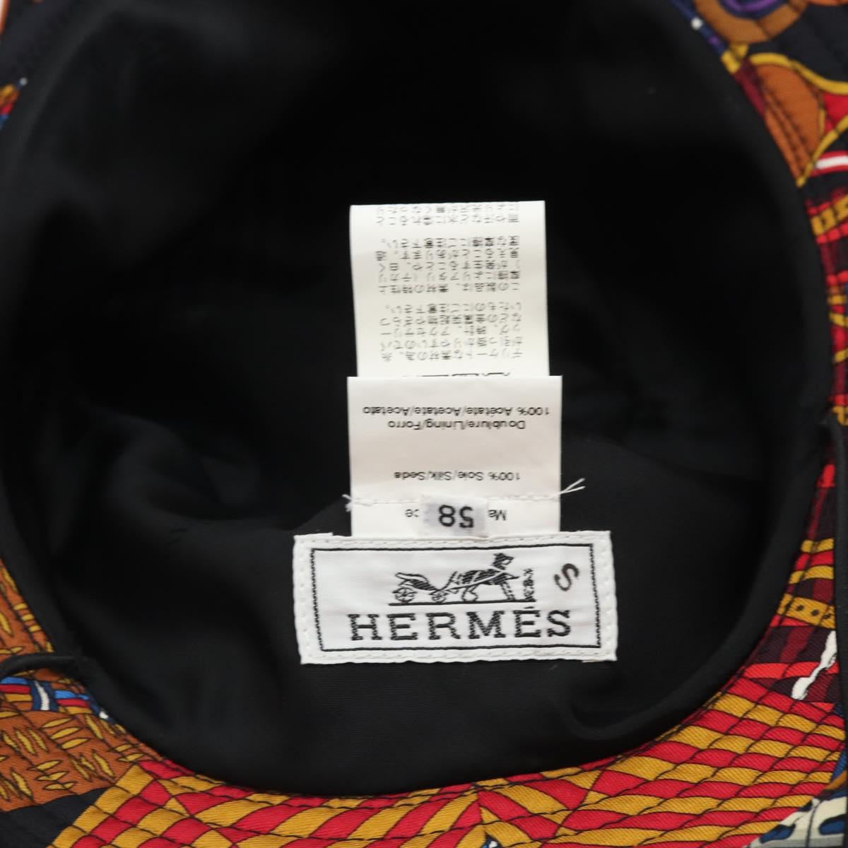 HERMES Hat Silk Multicolor Auth 163485V