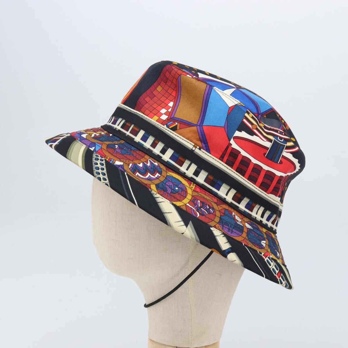 HERMES Hat Silk Multicolor Auth 163485V