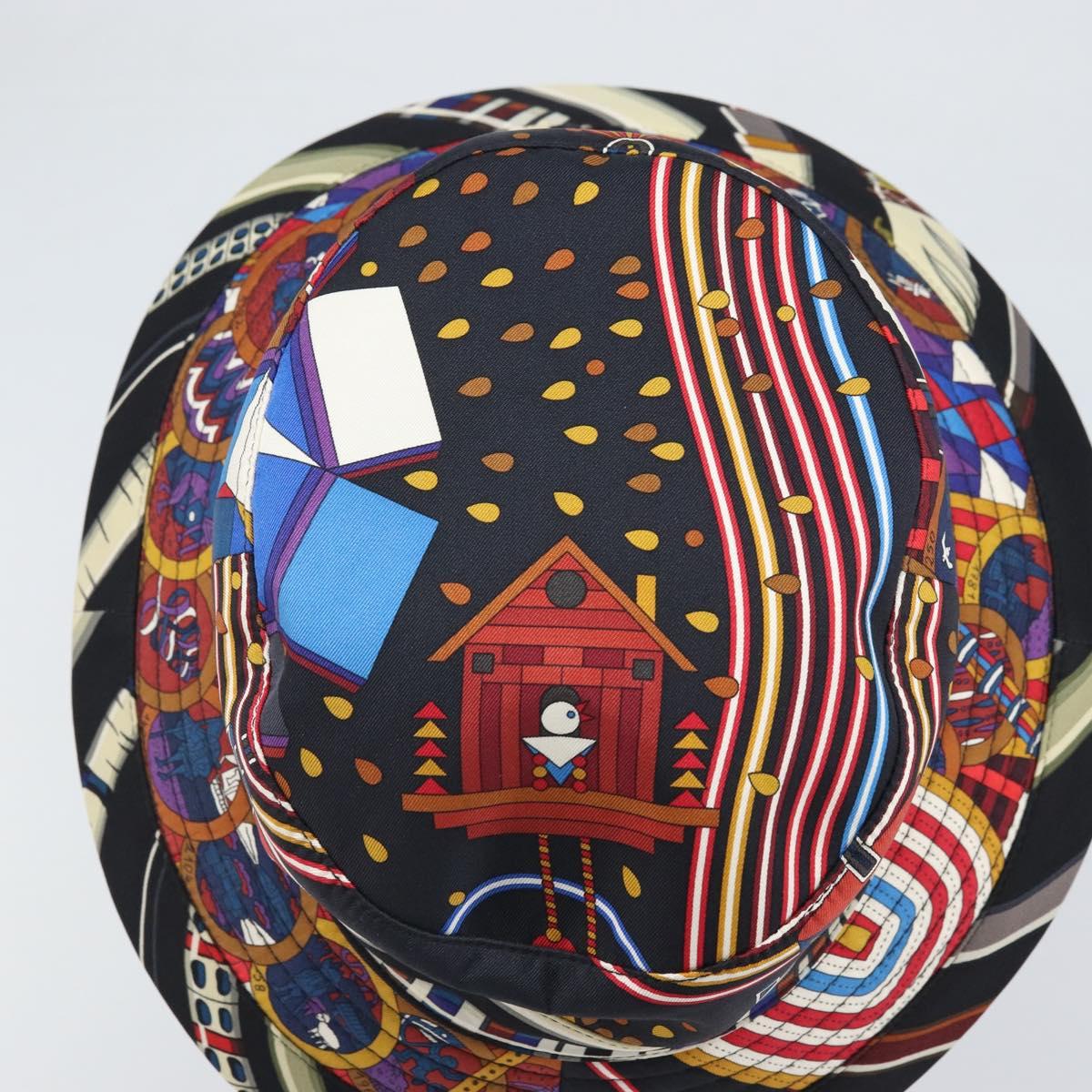 HERMES Hat Silk Multicolor Auth 163485V