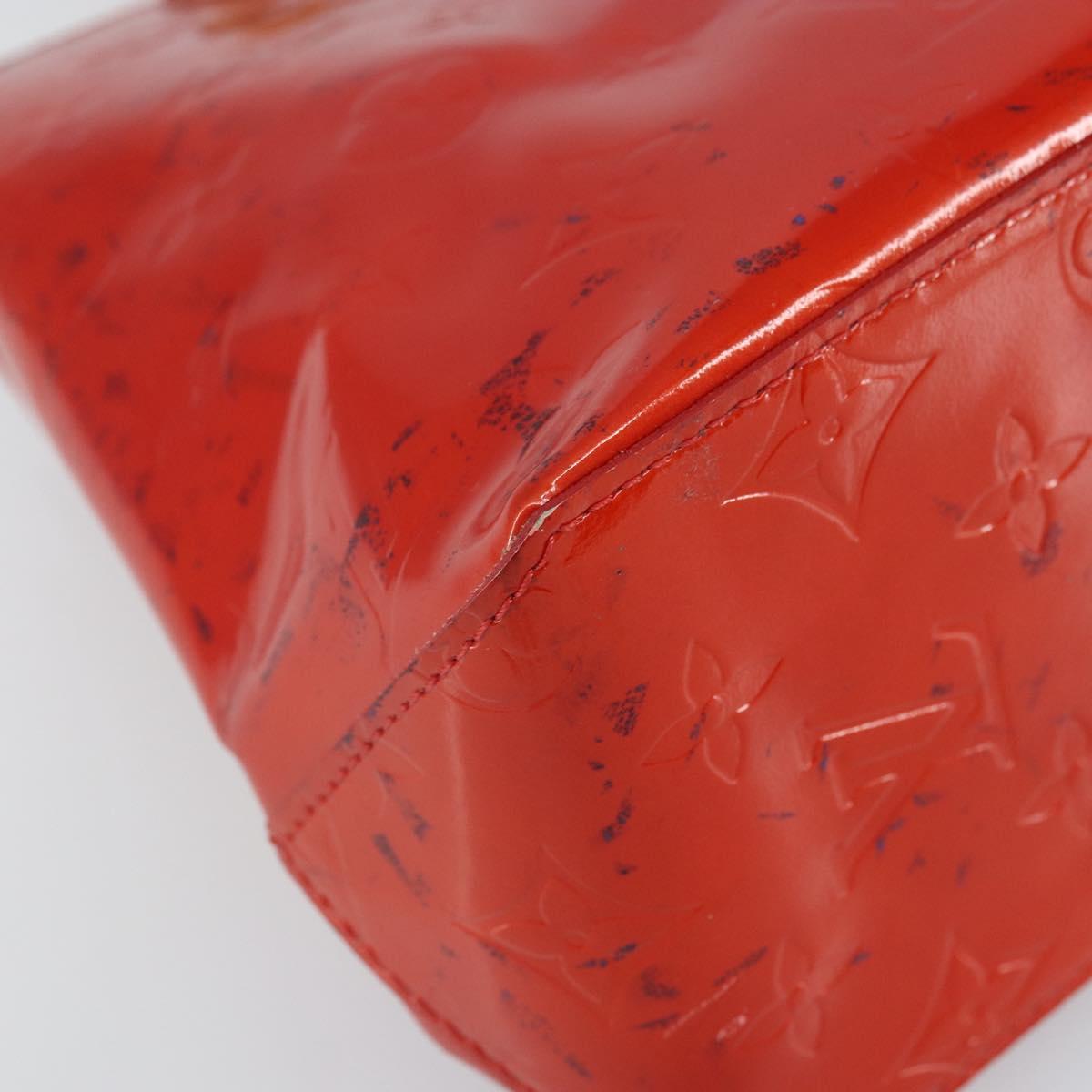 LOUIS VUITTON Monogram Vernis Reade PM Hand Bag Red Rouge M91088 LV Auth 163495