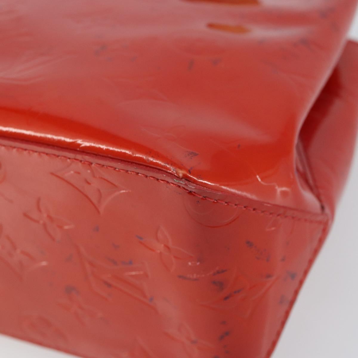LOUIS VUITTON Monogram Vernis Reade PM Hand Bag Red Rouge M91088 LV Auth 163495