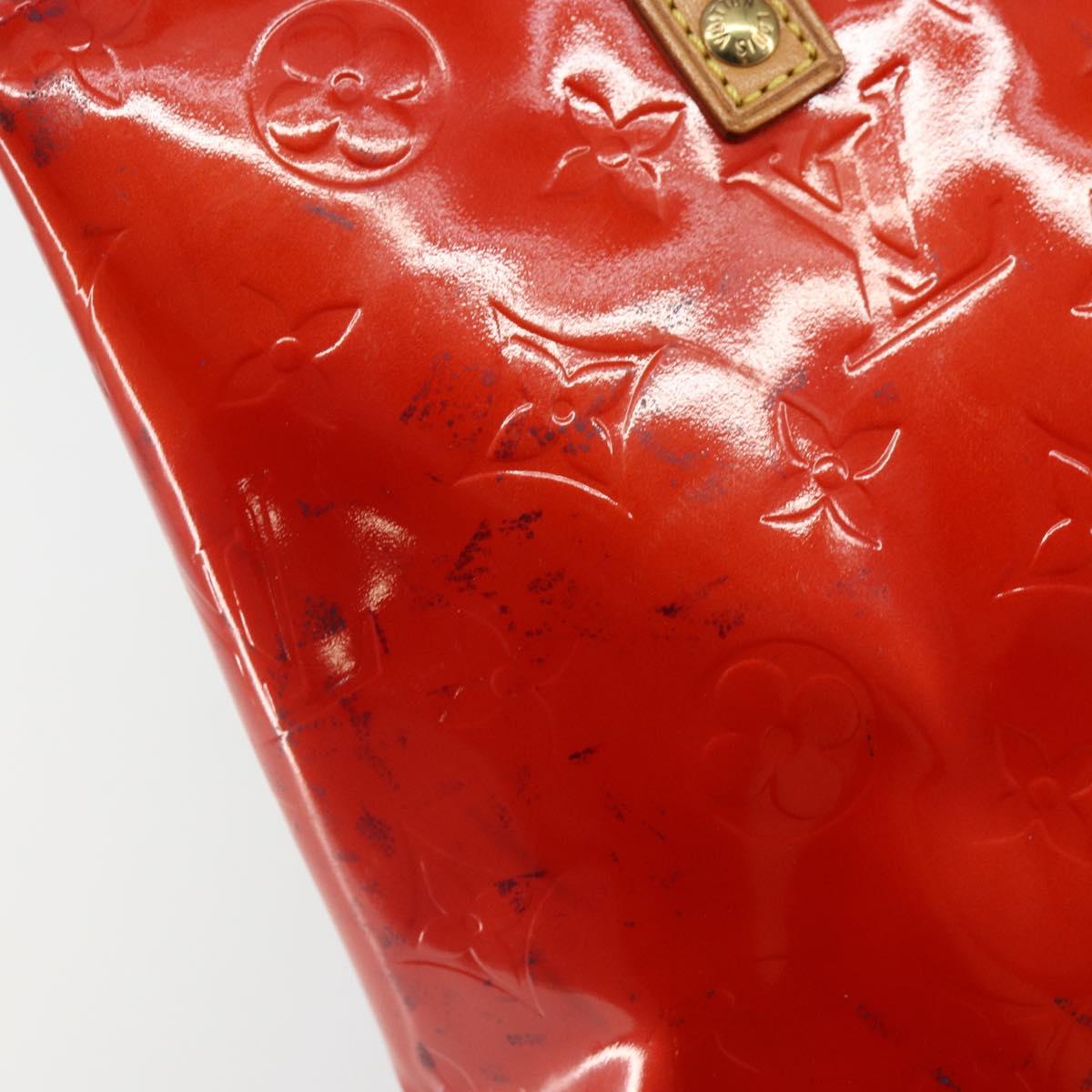 LOUIS VUITTON Monogram Vernis Reade PM Hand Bag Red Rouge M91088 LV Auth 163495