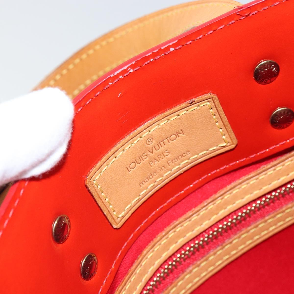 LOUIS VUITTON Monogram Vernis Reade PM Hand Bag Red Rouge M91088 LV Auth 163495