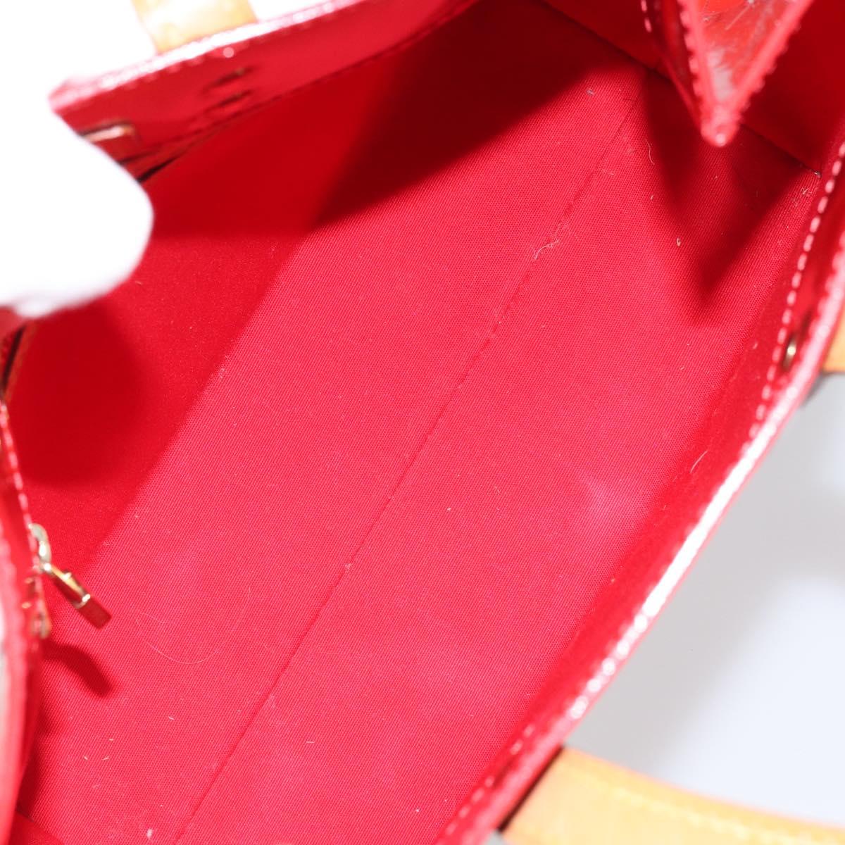 LOUIS VUITTON Monogram Vernis Reade PM Hand Bag Red Rouge M91088 LV Auth 163495