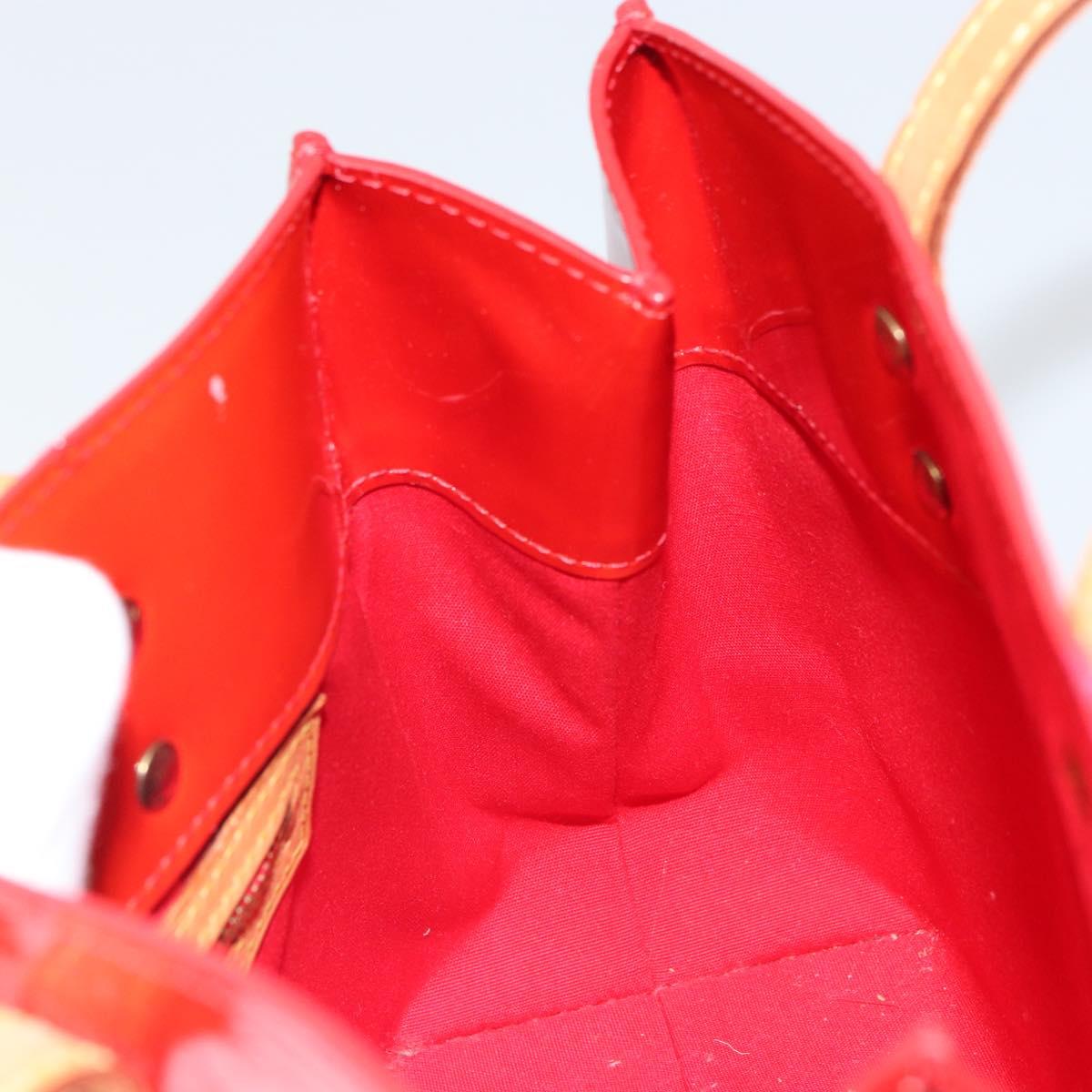LOUIS VUITTON Monogram Vernis Reade PM Hand Bag Red Rouge M91088 LV Auth 163495