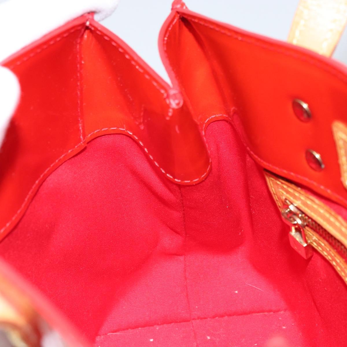 LOUIS VUITTON Monogram Vernis Reade PM Hand Bag Red Rouge M91088 LV Auth 163495