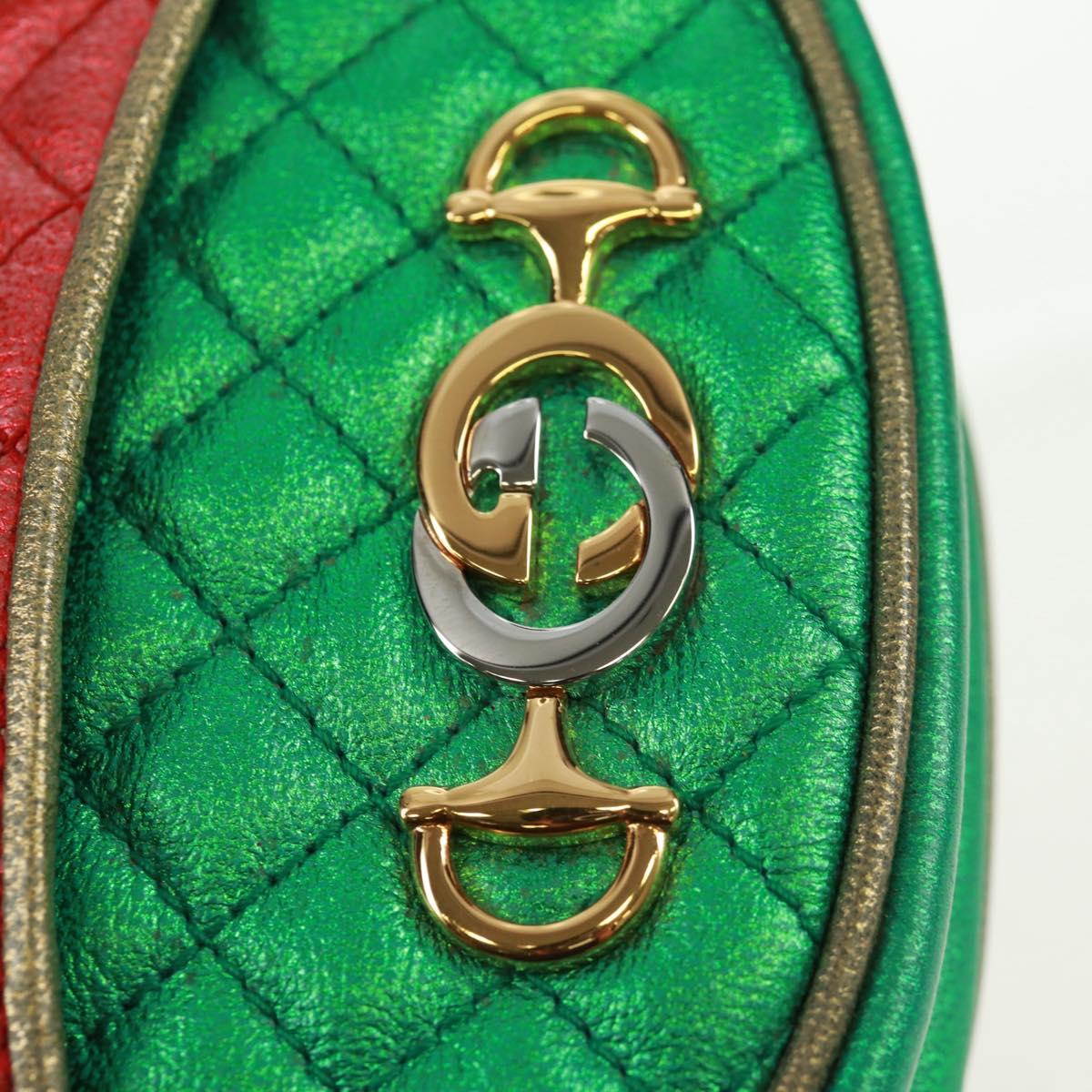 GUCCI Zumi Shoulder Bag Leather Multicolor Gold 534951 Auth 163498V