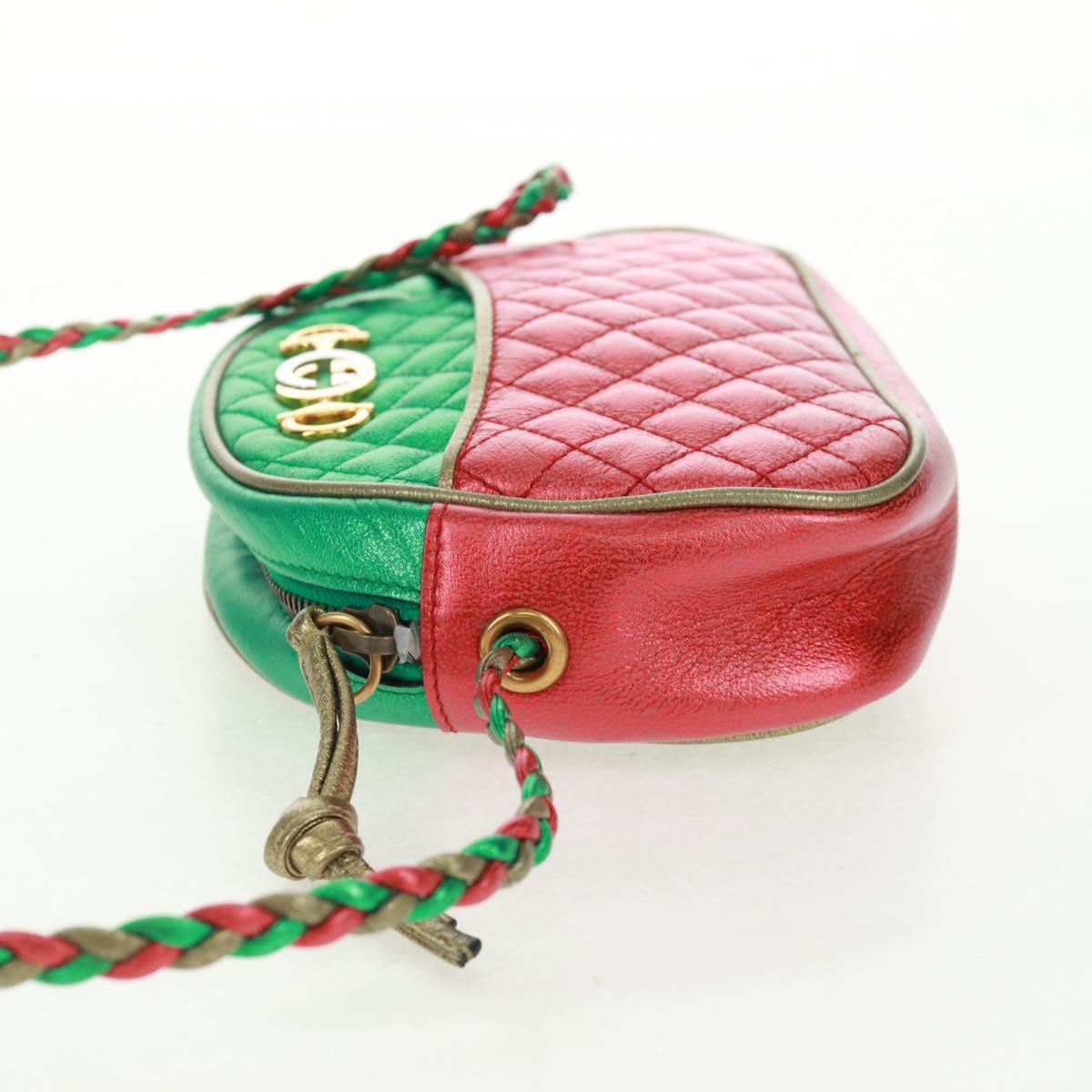 GUCCI Zumi Shoulder Bag Leather Multicolor Gold 534951 Auth 163498V