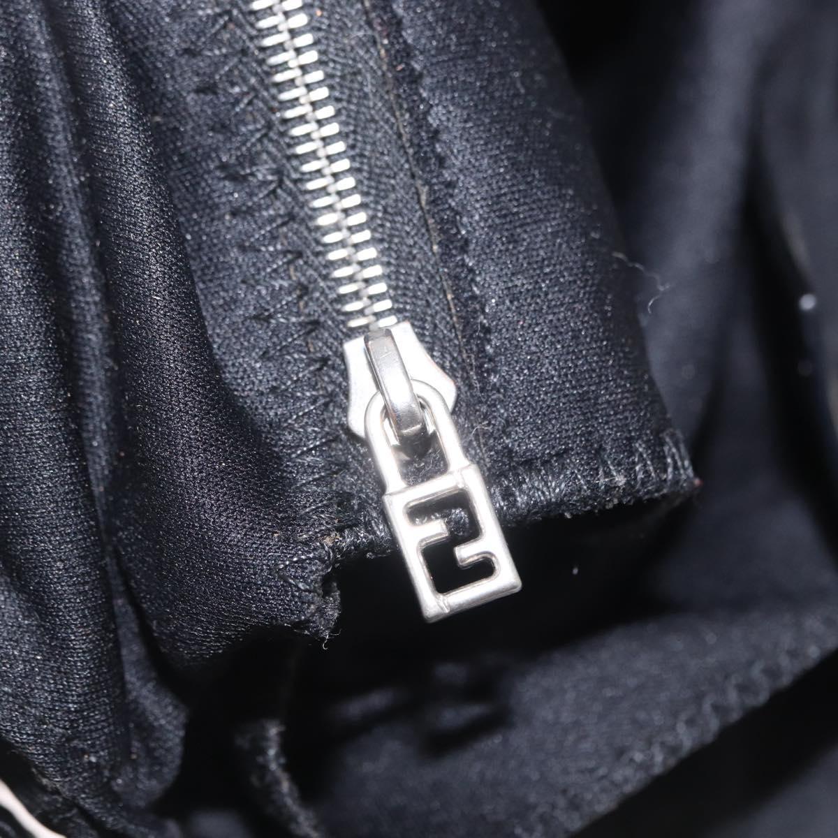 FENDI Mamma Baguette Shoulder Bag Nylon Black Silver Auth 163500