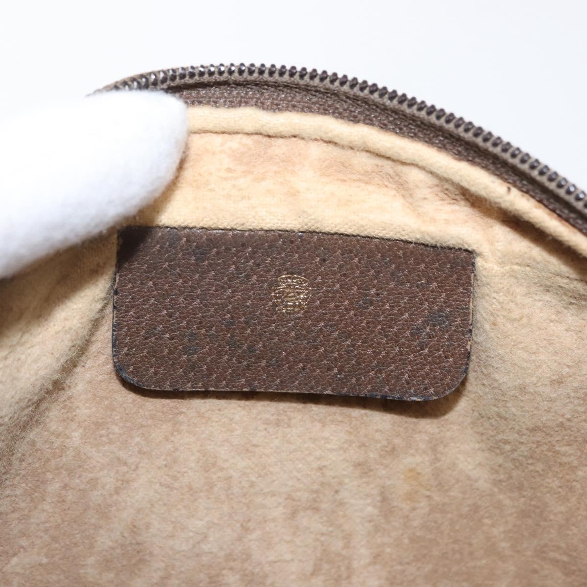 GUCCI GG Supreme Web Sherry Line Clutch Bag PVC Beige Gold 63 01 012 Auth 163504