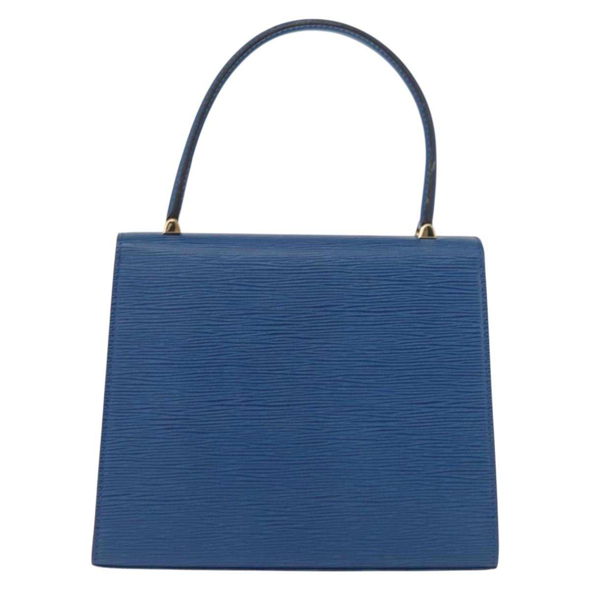 LOUIS VUITTON Epi Malesherbes Hand Bag Blue M52375 LV Auth 163509