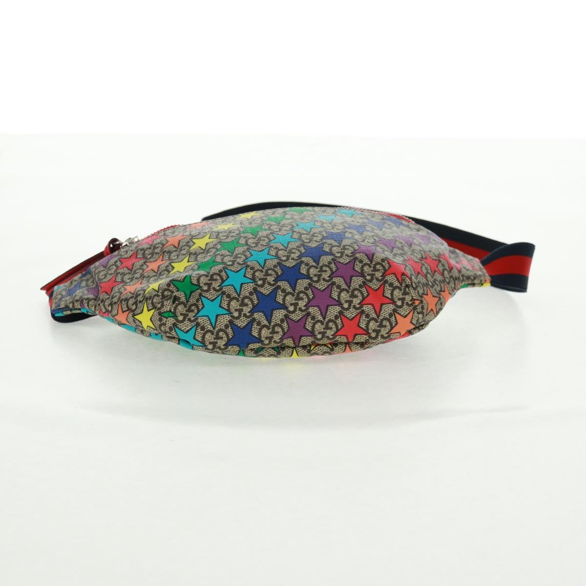 GUCCI Children GG Supreme Waist bag PVC Beige Silver 502095 Auth 163511V