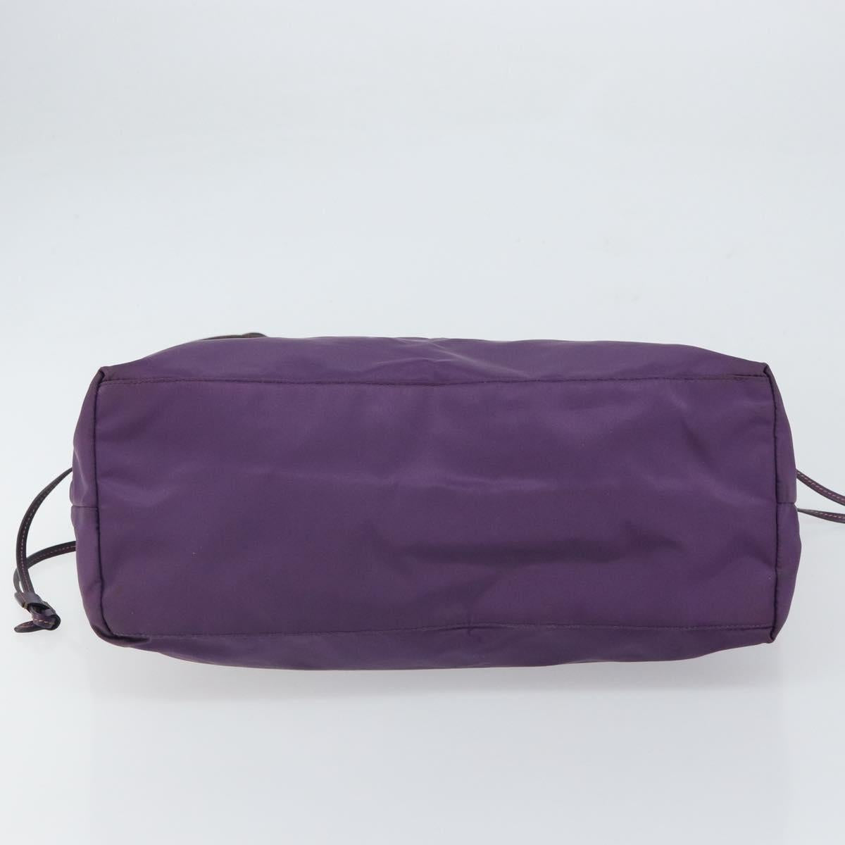 PRADA Tote Bag Nylon Purple Silver Auth 163524