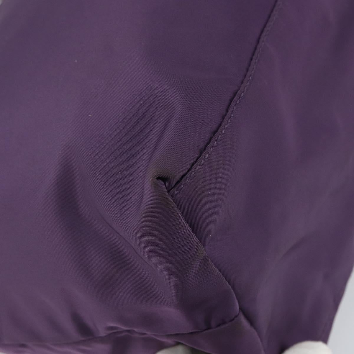 PRADA Tote Bag Nylon Purple Silver Auth 163524