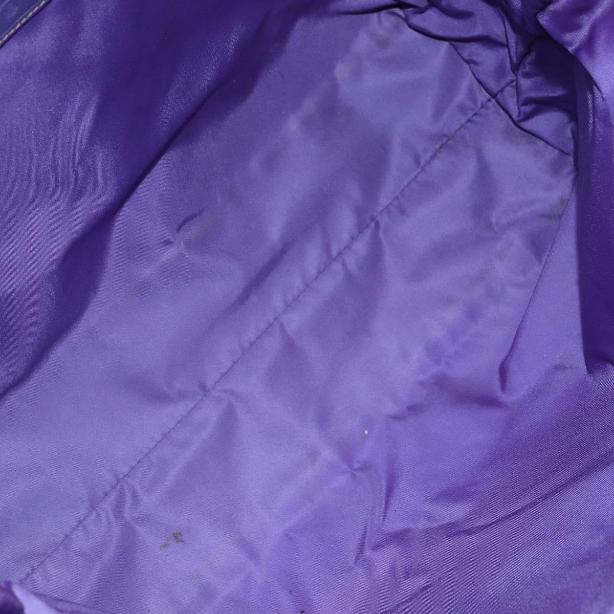 PRADA Tote Bag Nylon Purple Silver Auth 163524