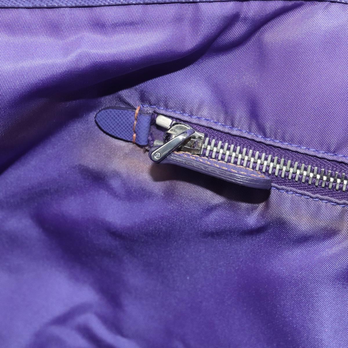 PRADA Tote Bag Nylon Purple Silver Auth 163524