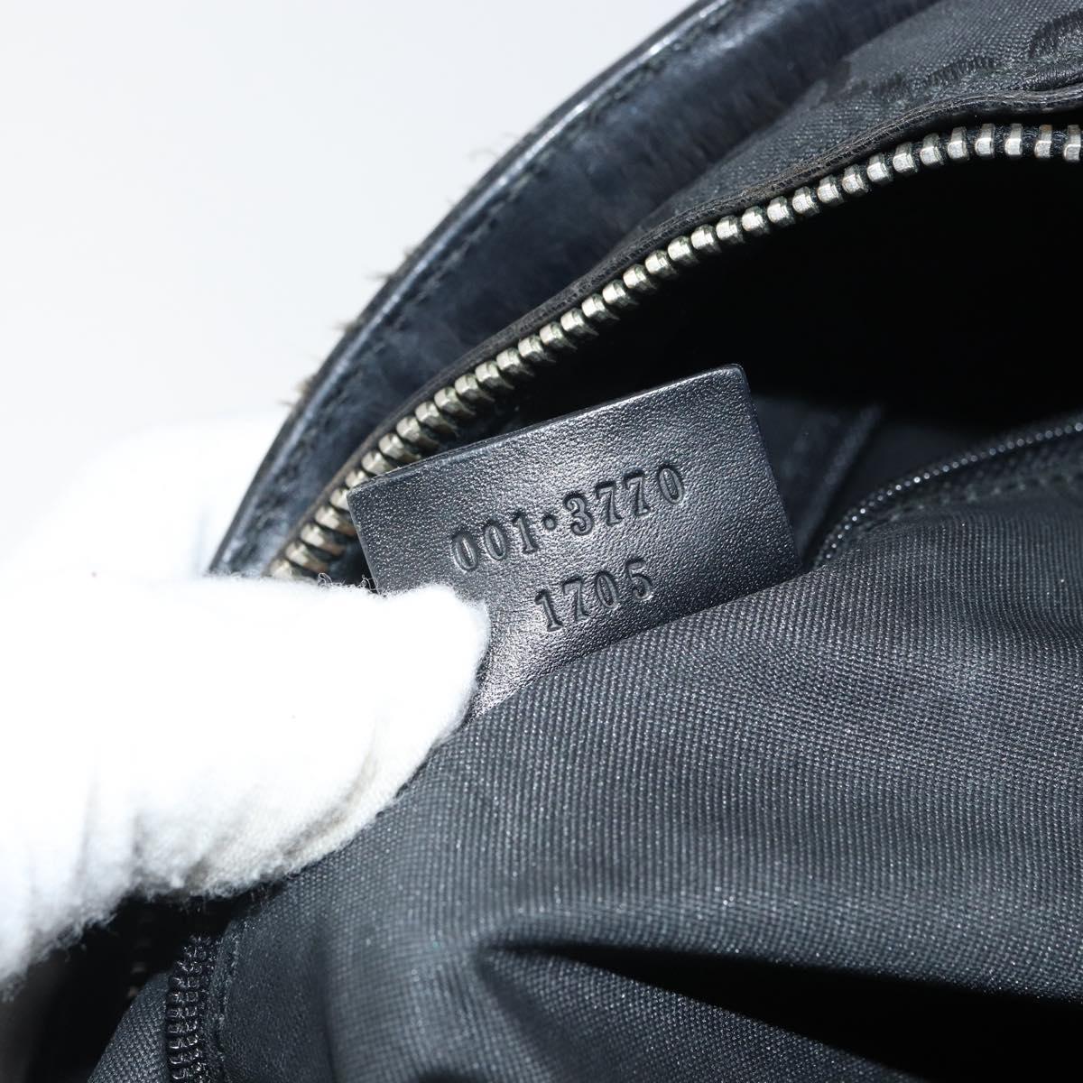GUCCI GG Canvas Shoulder Bag Black Silver 001 3770 1705 Auth 163525