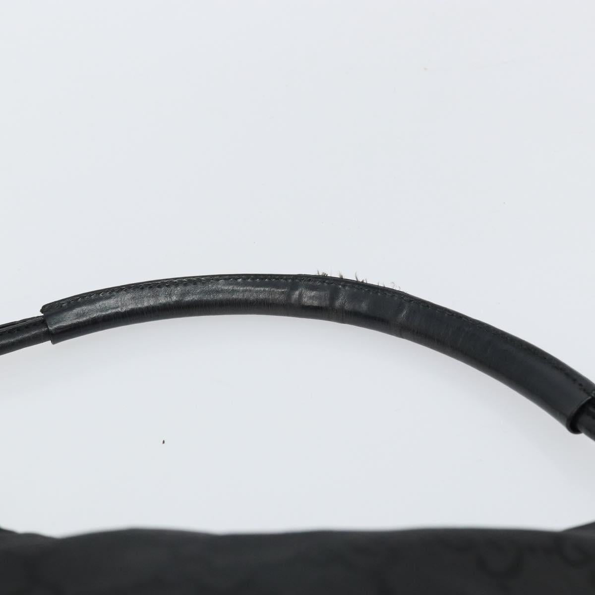 GUCCI GG Canvas Shoulder Bag Black Silver 001 3770 1705 Auth 163525