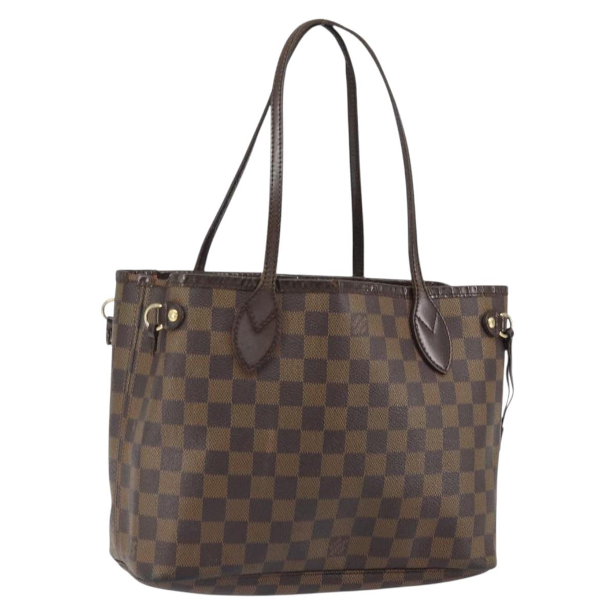LOUIS VUITTON Damier Ebene Neverfull PM Tote Bag N51109 LV Auth 163531