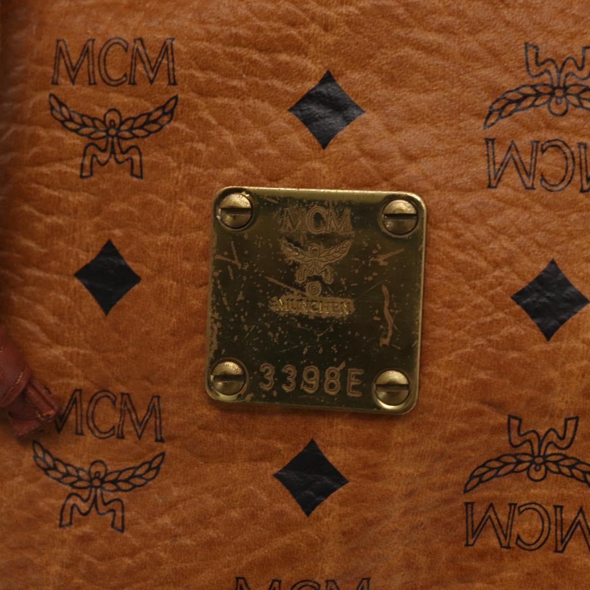 MCM Logogram Vicetos Shoulder Bag PVC Leather Brown Gold Auth 163548