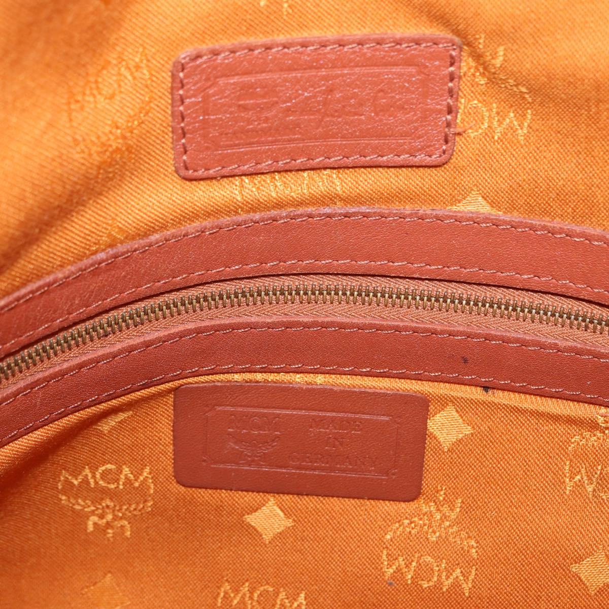 MCM Logogram Vicetos Shoulder Bag PVC Leather Brown Gold Auth 163548