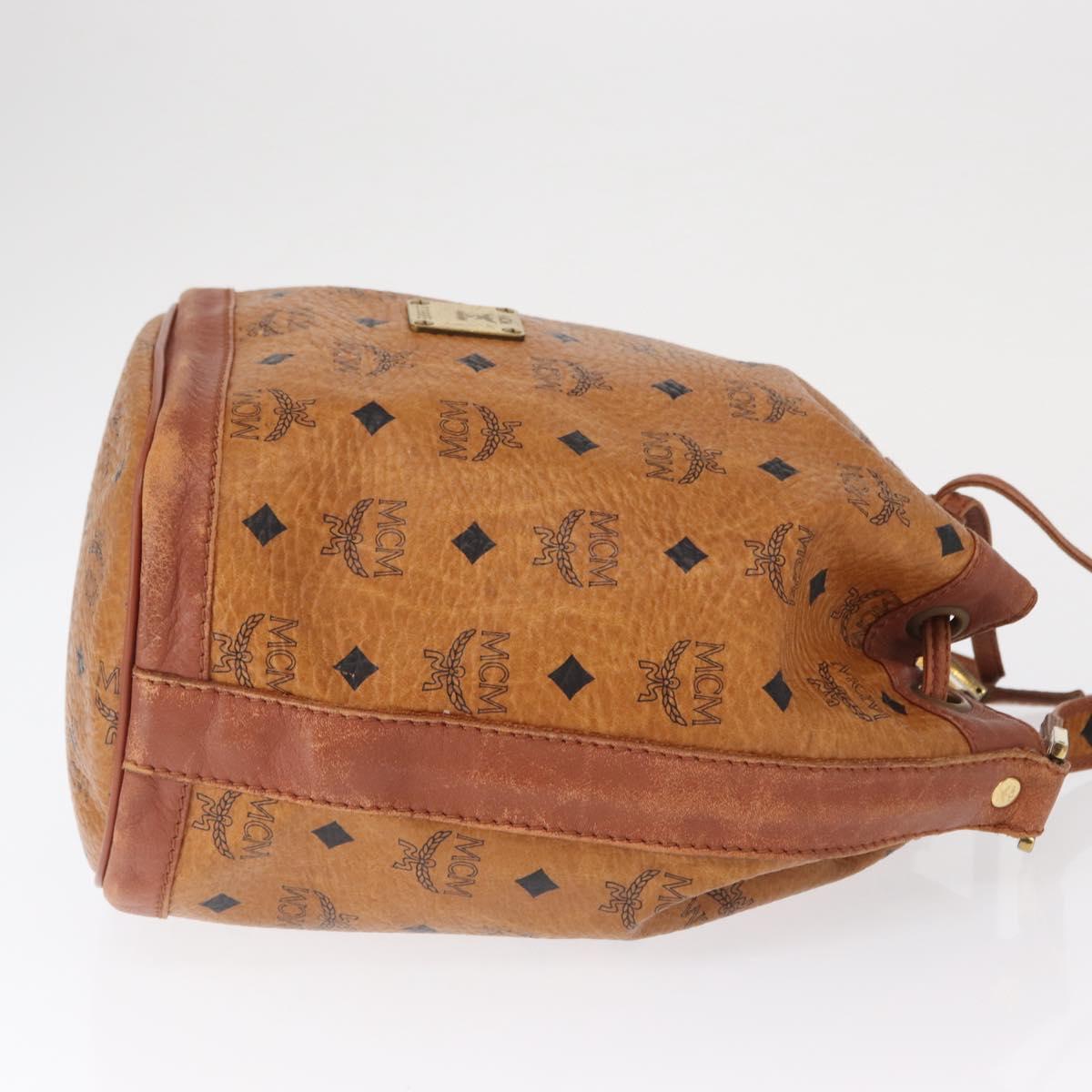MCM Logogram Vicetos Shoulder Bag PVC Leather Brown Gold Auth 163548