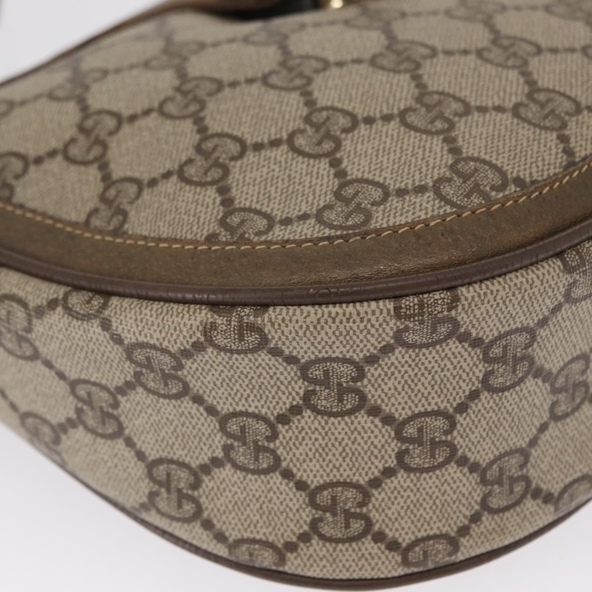 GUCCI GG Supreme Web Sherry Line Shoulder Bag PVC Beige 10 02 056 Auth 163550