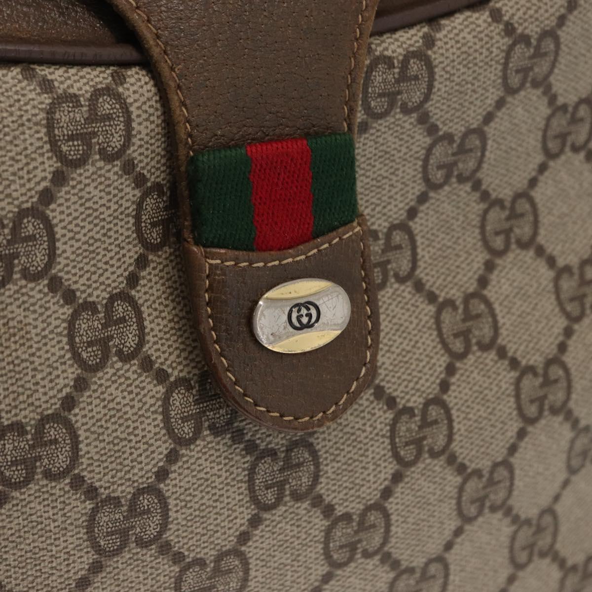GUCCI GG Supreme Web Sherry Line Shoulder Bag PVC Beige 10 02 056 Auth 163550