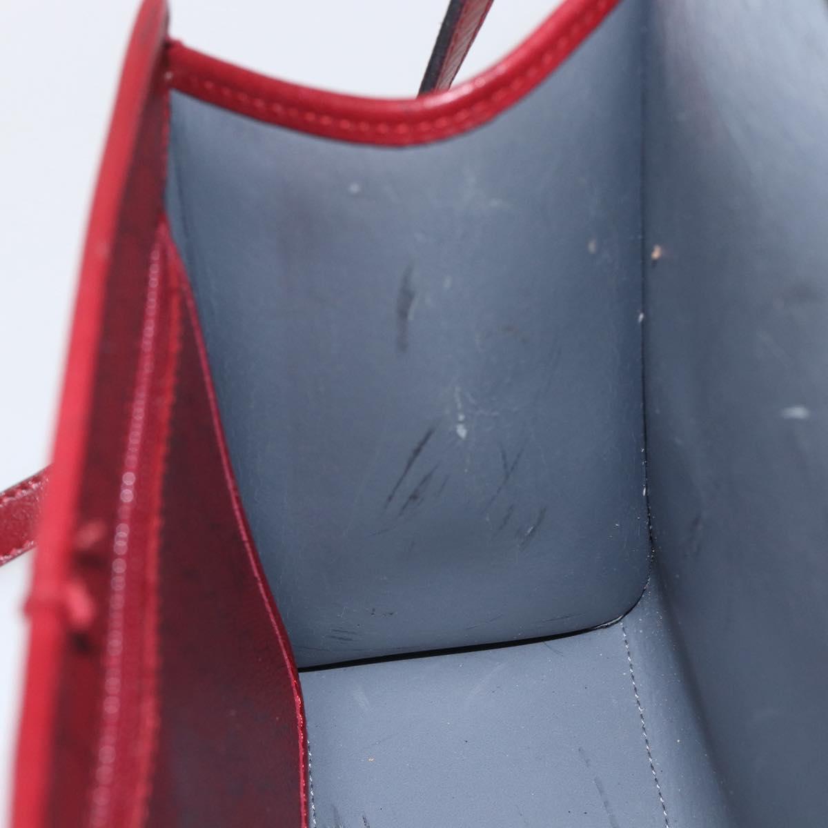 Christian Dior Honeycomb Canvas Hand Bag PVC Leather 2way Red Gold Auth 163559