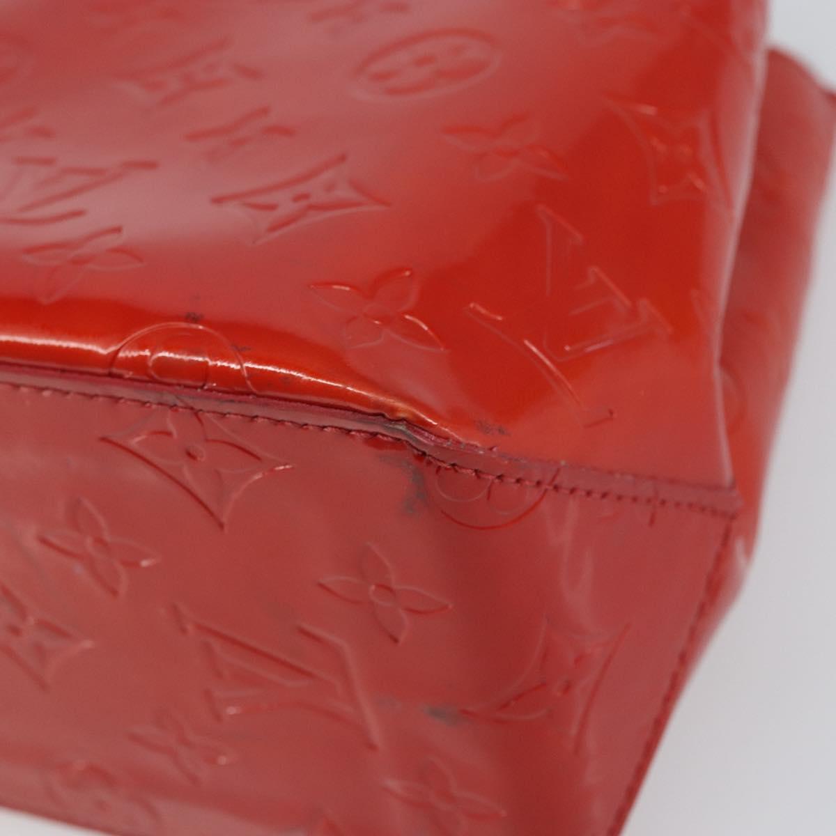 LOUIS VUITTON Monogram Vernis Reade PM Hand Bag Red Rouge M91088 LV Auth 163560