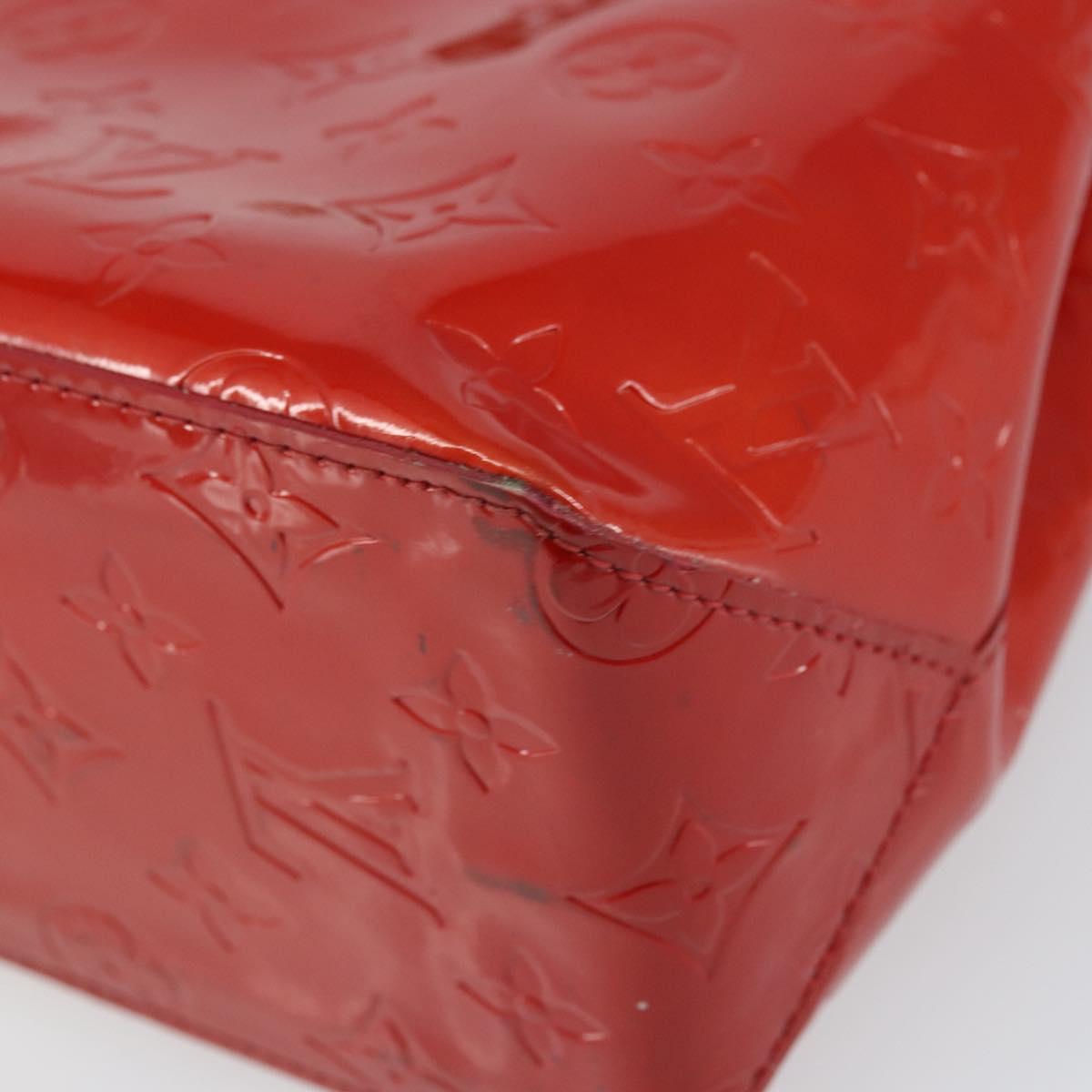 LOUIS VUITTON Monogram Vernis Reade PM Hand Bag Red Rouge M91088 LV Auth 163560
