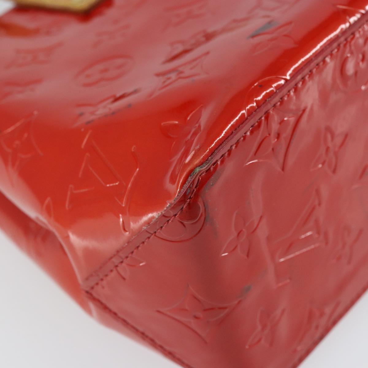 LOUIS VUITTON Monogram Vernis Reade PM Hand Bag Red Rouge M91088 LV Auth 163560