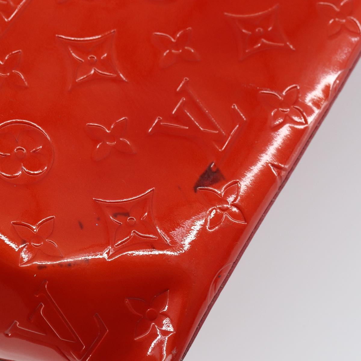 LOUIS VUITTON Monogram Vernis Reade PM Hand Bag Red Rouge M91088 LV Auth 163560