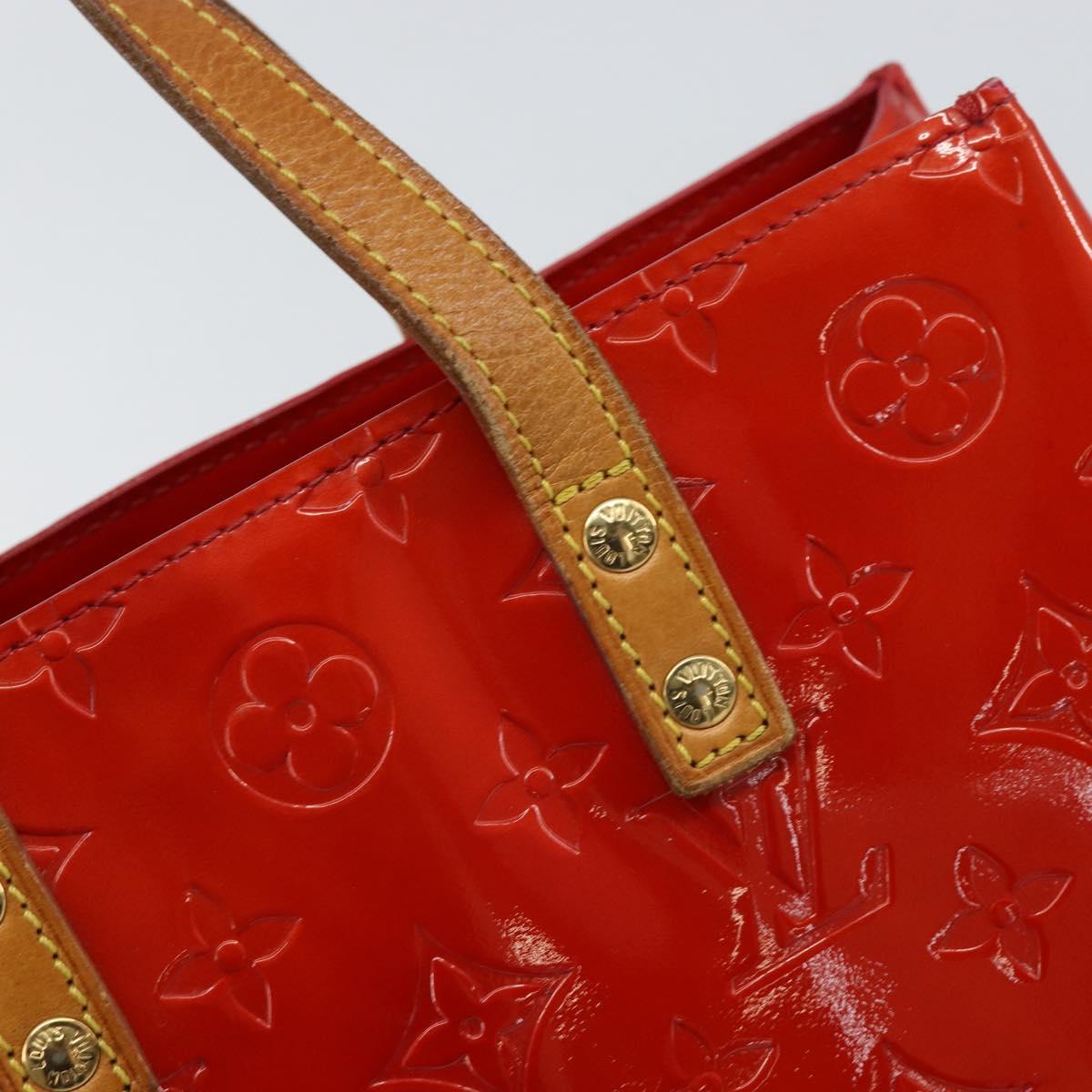 LOUIS VUITTON Monogram Vernis Reade PM Hand Bag Red Rouge M91088 LV Auth 163560