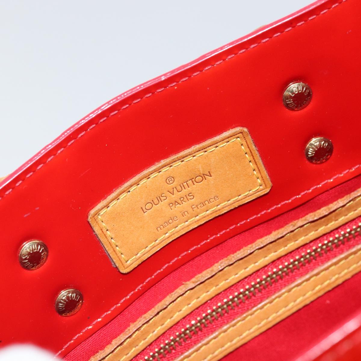 LOUIS VUITTON Monogram Vernis Reade PM Hand Bag Red Rouge M91088 LV Auth 163560
