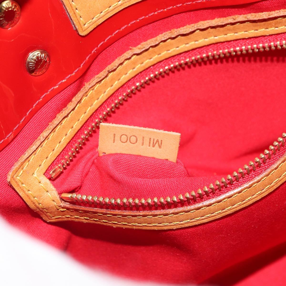 LOUIS VUITTON Monogram Vernis Reade PM Hand Bag Red Rouge M91088 LV Auth 163560