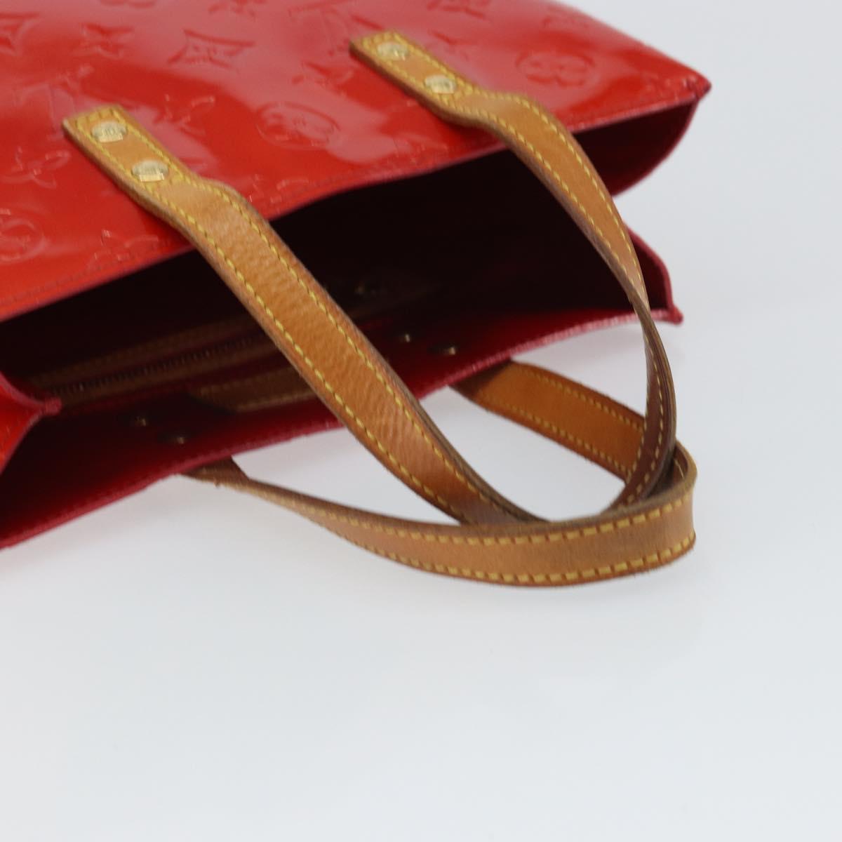 LOUIS VUITTON Monogram Vernis Reade PM Hand Bag Red Rouge M91088 LV Auth 163560