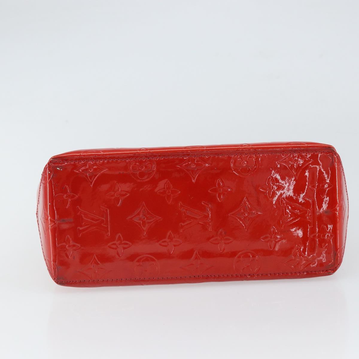 LOUIS VUITTON Monogram Vernis Reade PM Hand Bag Red Rouge M91088 LV Auth 163560