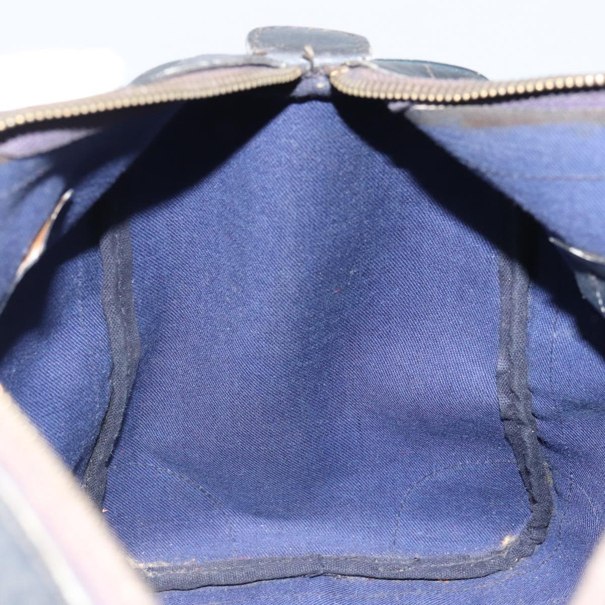 GUCCI GG Supreme Sherry Line Boston Bag PVC Navy Gold Red Auth 163578