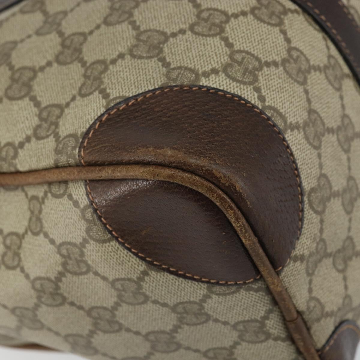 GUCCI GG Supreme Web Sherry Line Boston Bag PVC Beige Gold Red Auth 163579