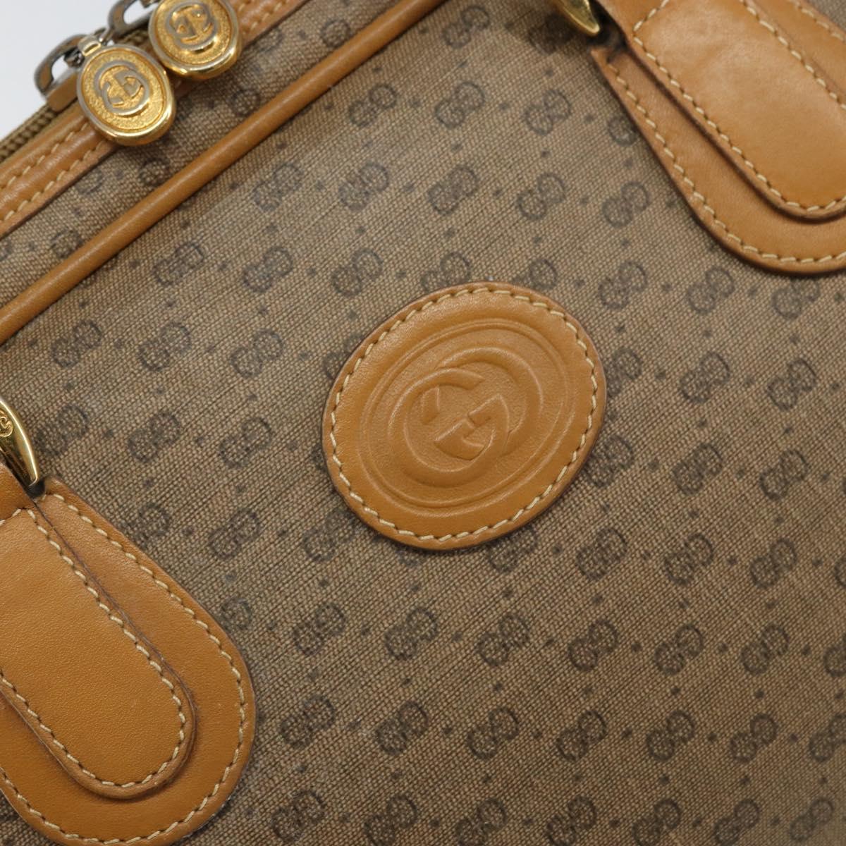 GUCCI Micro GG Supreme Hand Bag PVC Beige Gold 000 39 0090 Auth 163590
