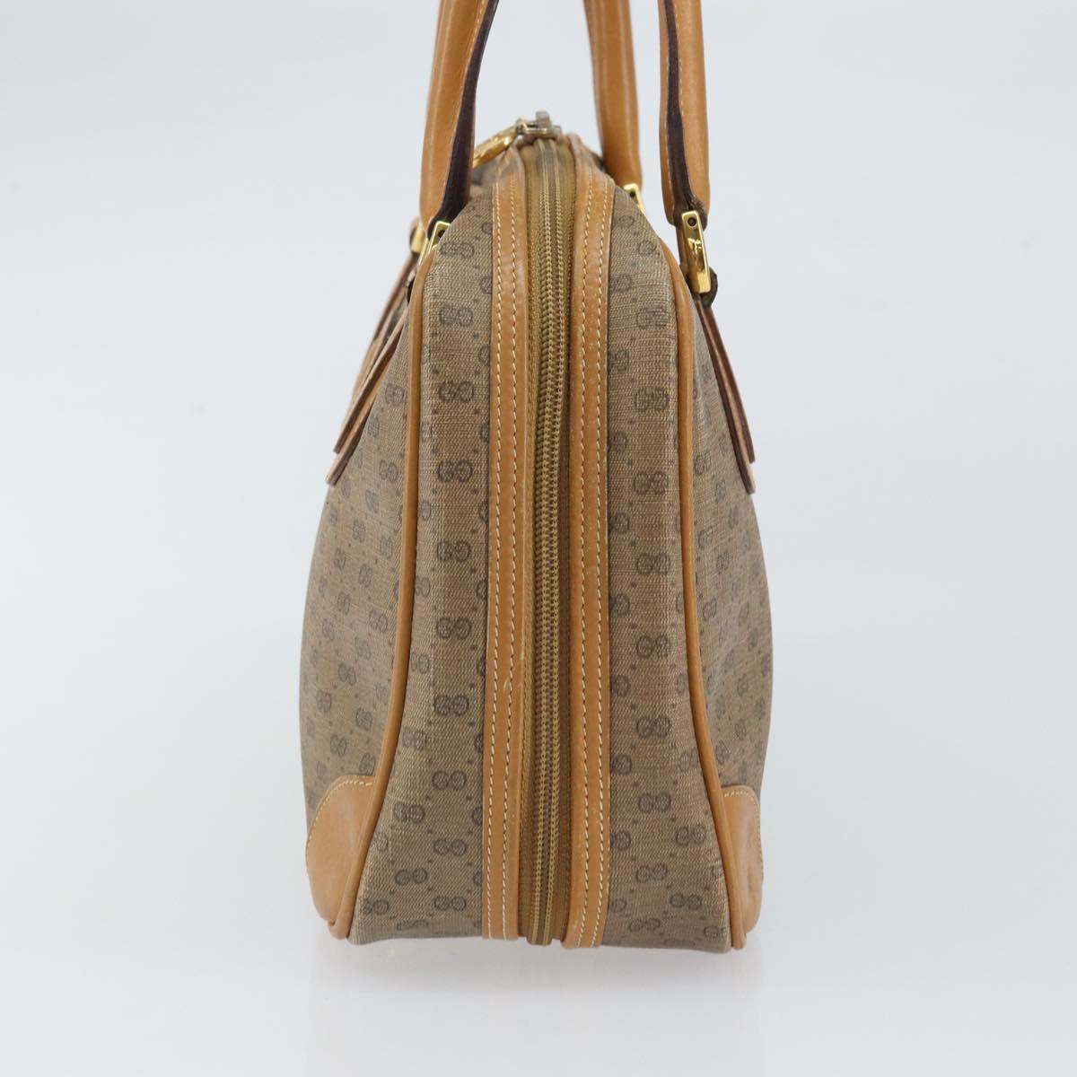 GUCCI Micro GG Supreme Hand Bag PVC Beige Gold 000 39 0090 Auth 163590