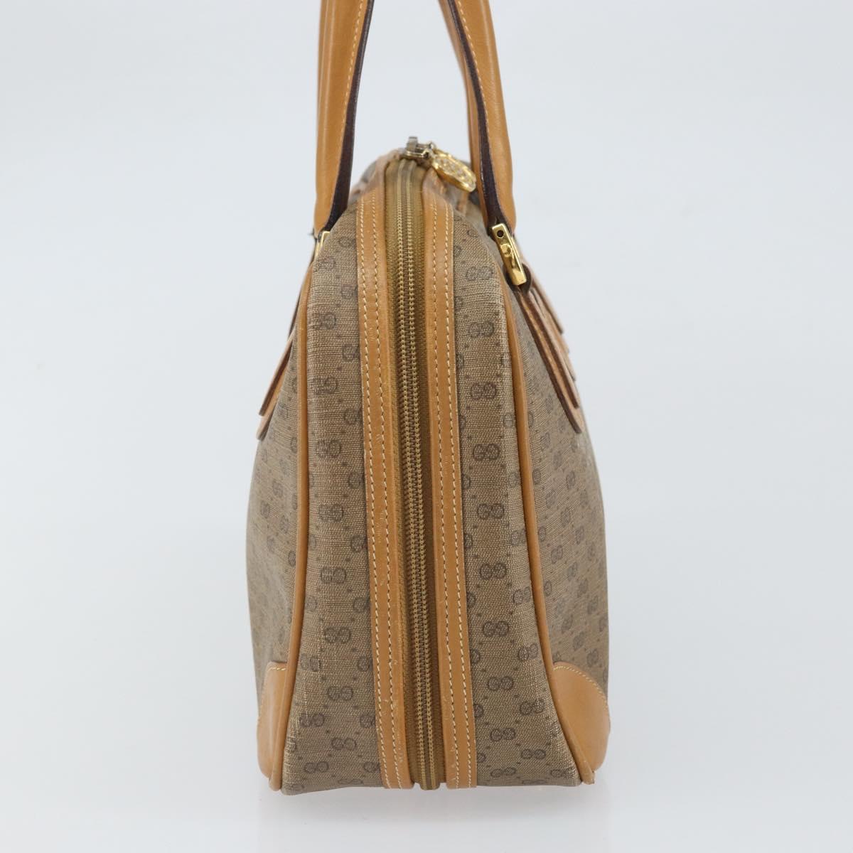GUCCI Micro GG Supreme Hand Bag PVC Beige Gold 000 39 0090 Auth 163590